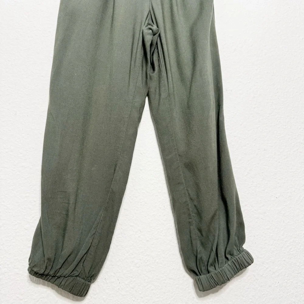Justice girls boho bohemian olive green jumpsuit romper size 6